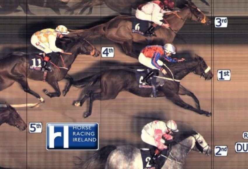 Up close image of photo finish